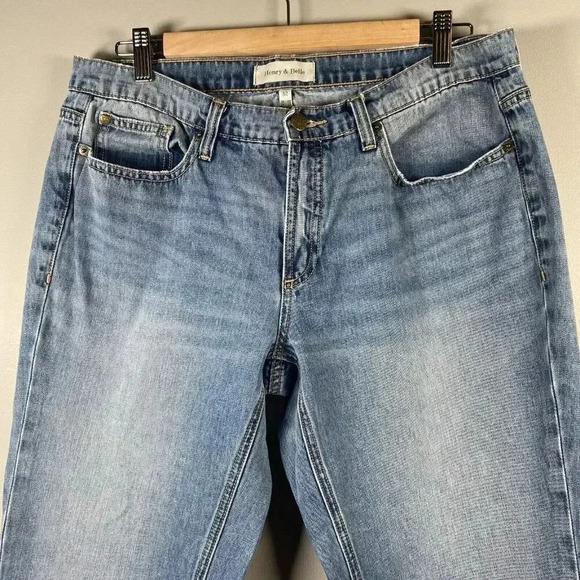 Henry & Belle Paxton Jeans Women's Size 32 Blue Mid Rise Med Wash Whisker Faded - Picture 2 of 11